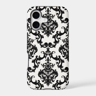 Damask zwart en wit iPhone 5 Hoesje