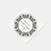 Damask zwart en wit trouwpapier servet (Hoek)