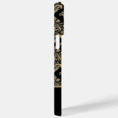Damask Zwart Goud Swirl Gepersonaliseerde Naam Case-Mate iPhone Case (Achterkant / Rechts)