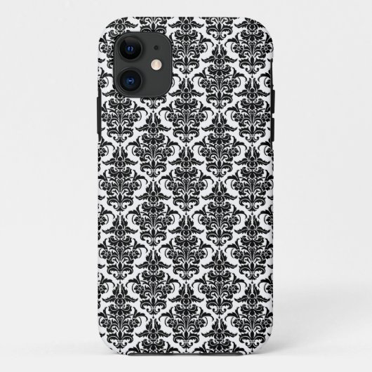 Damask - Zwart op witte iPhone draagtas Case-Mate iPhone Case (Achterkant)