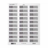 Damask zwart-wit retouradreslabels etiket (Full Sheet)
