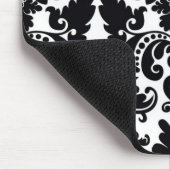 Damask Zwart Witte Elegante Chic Computer Muismat (Hoek)