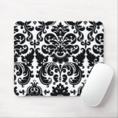 Damask Zwart Witte Elegante Chic Computer Muismat (Met muis)