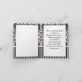 Damask zwart-witte wervelingen, vogels Dank U Bedankkaart (Binnen)