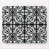 Damask - zwarte achtergrond muismat (Voorkant)