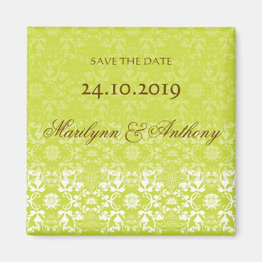 Damask zwemt Limoen sparen de Magnet van de Datum (Voorkant)