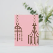 Damaskandelaarpapier, afdrukpatroon briefkaart (Staand voorkant)