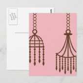 Damaskandelaarpapier, afdrukpatroon briefkaart (Voorkant / Achterkant)