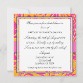 Damaskast Oranje & Roze bridal Shower-uitnodiginge Kaart (Achterkant)