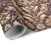 Damaskdromen in rood en goud cadeaupapier (Rol Hoek)