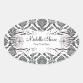 Damasker-label Ovale Sticker (Voorkant)