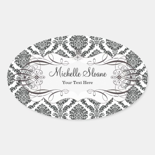 Damasker-label Ovale Sticker (Voorkant)