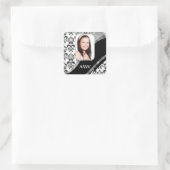 Damaskfoto achtergrond vierkante sticker (Tas)