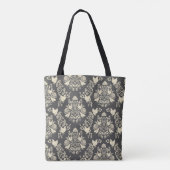 Damaskip en -Florals in Warm Grey & Cream Tote Bag (Achterkant)