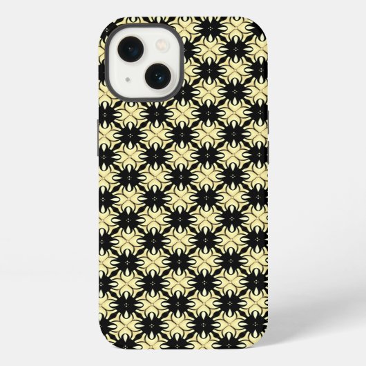 Damaskish Yellow Black Geometric Pattern iPhone 6 Hoesje (Achterkant)
