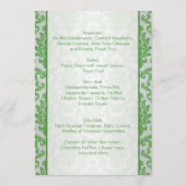 Damaskleurige groene appelkleur Weddenschap Menu (Achterkant)