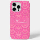 Damasknaam roze patroon iphone case (Achterkant)
