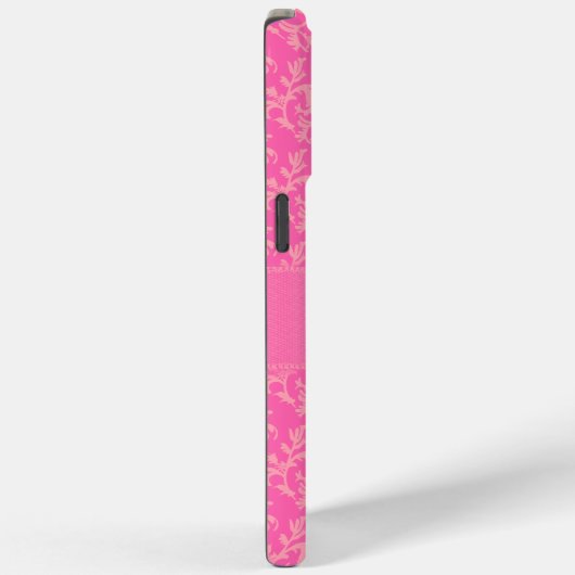 Damasknaam roze patroon iphone case (Achterkant / Rechts)