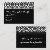 DAMASKONTWERP ZWART EN WITTE Visitekaartje (Voorkant / Achterkant)