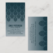 Damaskpatroon (Deep Blue) Visitekaartje (Voorkant / Achterkant)
