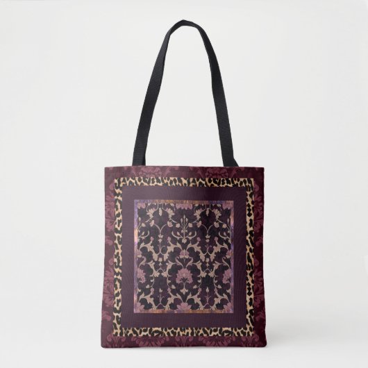 Damaskpatroon op textuur tote bag (Voorkant)