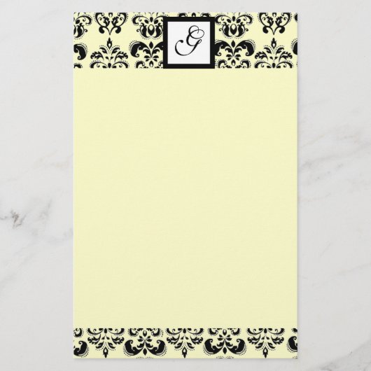 DAMASKQUARE MONOGRAM, room Briefpapier (Voorkant)