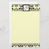 DAMASKQUARE MONOGRAM, room Briefpapier (Voorkant / Achterkant)