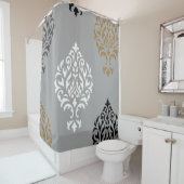 Damaskunst voor sierdoeleinden I Black White Grays Douchegordijn (In situ)