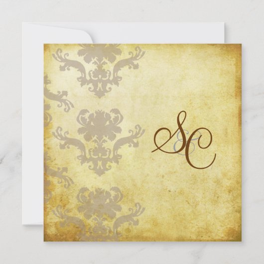  DAMASKWEDINGINVITATIES KAART (Voorkant)