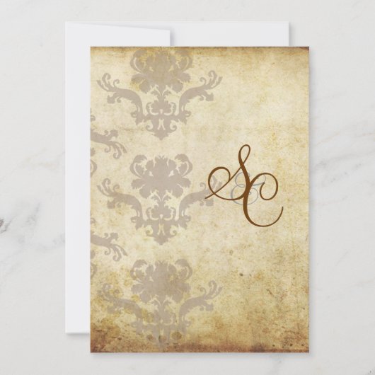 DAMASKWEDINGINVITATIES KAART (Voorkant)