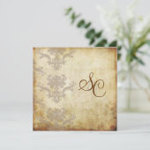 DAMASKWEDINGINVITATIES KAART (Staand voorkant)