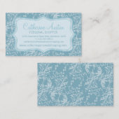 Damaskweekbloemen dagelijks blauw visitekaartje (Voorkant / Achterkant)