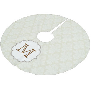 Damaslaag Afdrukmonogram - Initiaal Kerstboom Rok