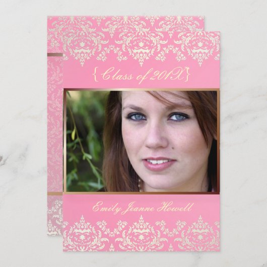  Damaslaag/Afstuderen/dij kleur Kaart (Voorkant / Achterkant)