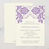 Damaslavendel, grijs, vrijgezellenfeest voor ivoor kaart (Voorkant / Achterkant)