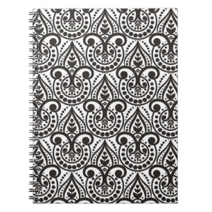 Damasnaadloos bloempatroon.   notitieboek