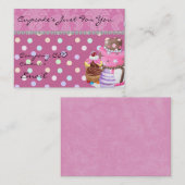 Damasontwerp CUPCAKE-Visitekaartje OOK BLOKKEN Visitekaartje (Voorkant / Achterkant)