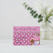 Damasontwerp CUPCAKE-Visitekaartje OOK BLOKKEN Visitekaartje (Staand voorkant)