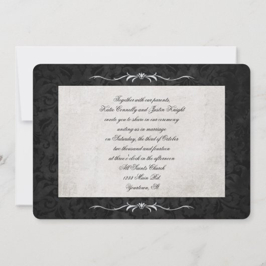 Damasontwerp met schroefrand kaart (Achterkant)