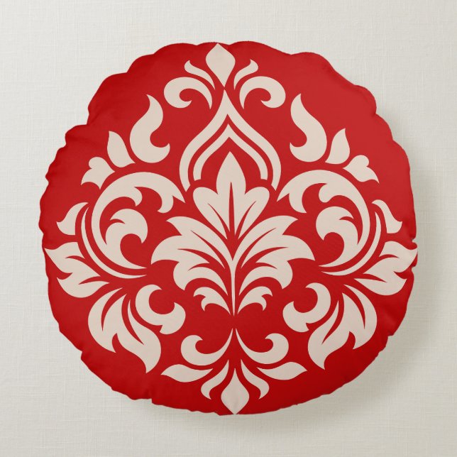 Damasontwerp Rond Kussen (Voorkant)