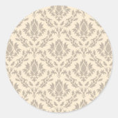 Damaspatroon 3 ronde sticker (Voorkant)