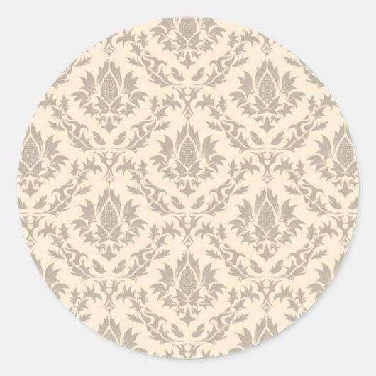 Damaspatroon 3 ronde sticker (Voorkant)