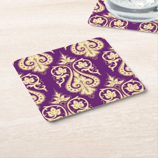 DamasPatroon 4 Kartonnen Onderzetters (Schuin)