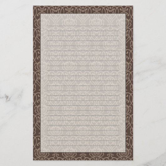 Damaspatroon 6 briefpapier (Voorkant)