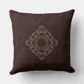  Damaspatroon | Achtergrond van rosehout Kussen (Achterkant)