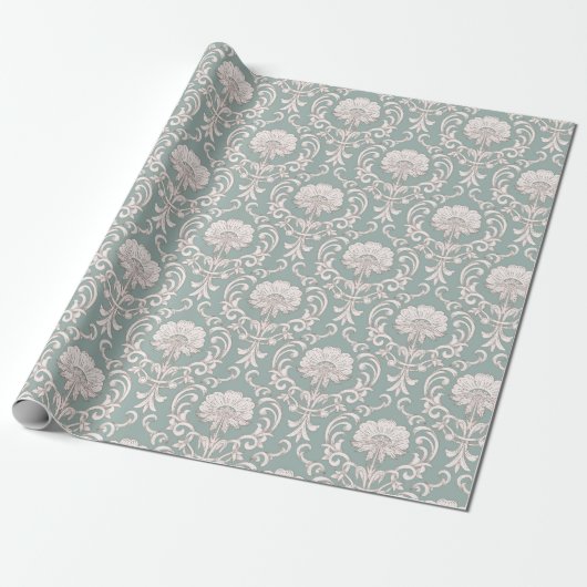 Damaspatroon Cadeaupapier (Uitgerold)