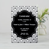 DamasPatroon Folie Uitnodiging (Staand Voorkant)