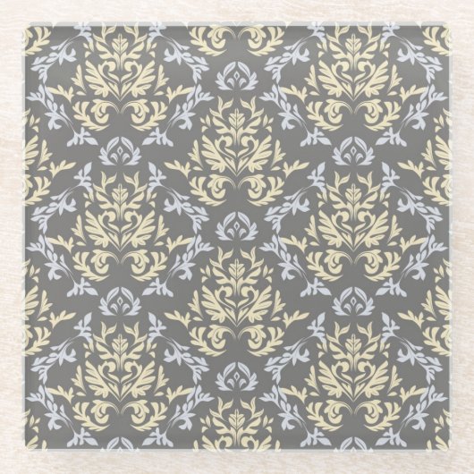 Damaspatroon Glazen Onderzetter (Voorkant)