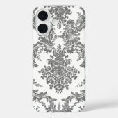 Damaspatroon - Grijs en wit Case-Mate iPhone Case (Achterkant)