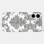 Damaspatroon - Grijs en wit Case-Mate iPhone Case (Achterkant (horizontaal))